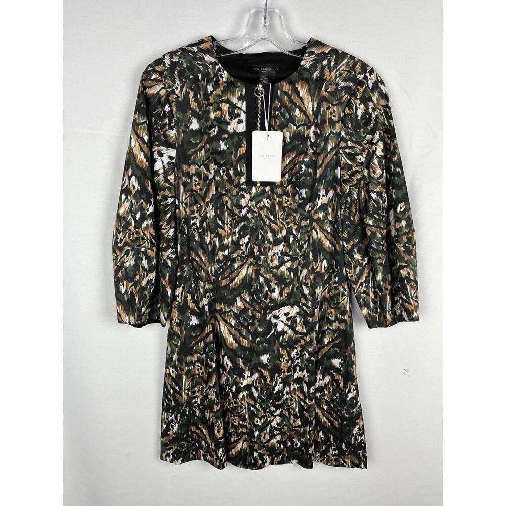 $359 Ted Baker Holily Urban Printed Mini Dress Size 4 US